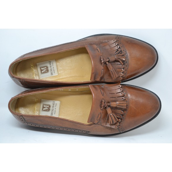 Bruno Magli Italy Brandy Montreal Tassel Loafers Shoes Mens Brown Size 9M 13826 - Picture 11 of 15
